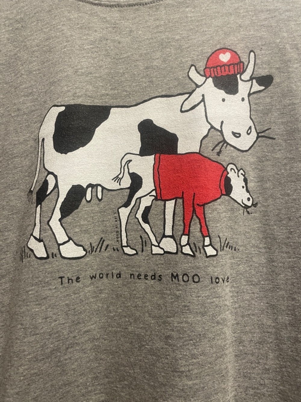 Life Is Good Gray Long-Sleeve Tee with Cow & Calf Graphic and Red Accents - Picture 3 of 7